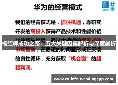杨绍辉成功之路：五大关键因素解析与深度剖析